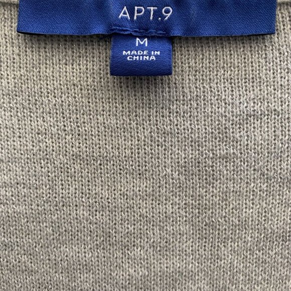 Apt 9 Tunic Open Front Coatigan Sweater Size Medium Gray with Stripes - Picture 7 of 7